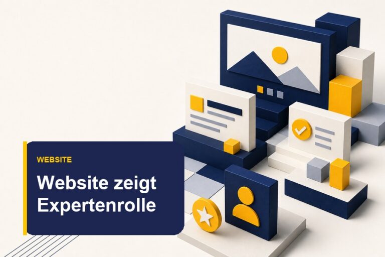 Titelbild zu Website-Positionierung mit Website-Layout, Expertenrolle und klarer Botschaft.