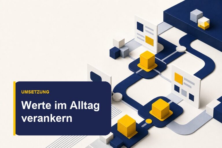 Titelbild zum Ratgeber Werte im Alltag verankern mit Fokus auf Routinen, Kommunikation und Entscheidungen.