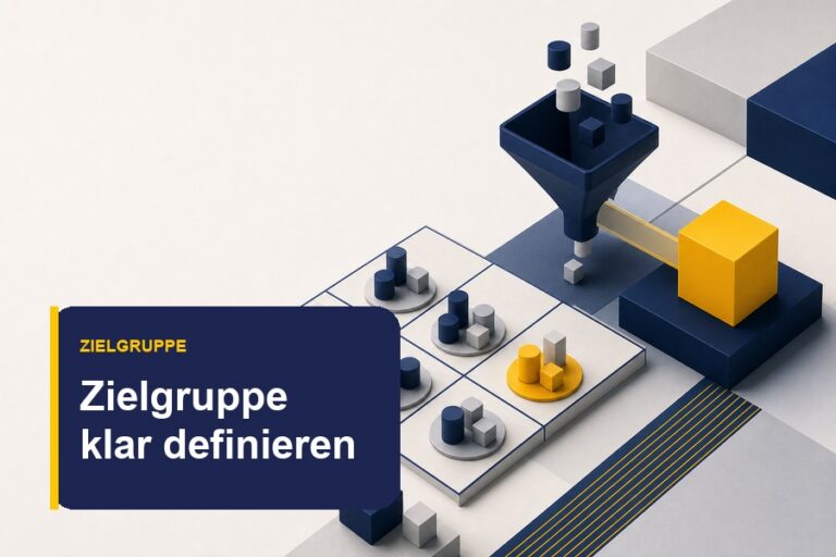 Titelbild mit Zielgruppen-Karten und fokussiertem Segment zum Thema Zielgruppe definieren.